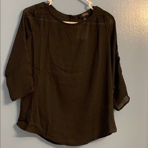 Black sheer 3/4 length sleeve shirt The Limited L
